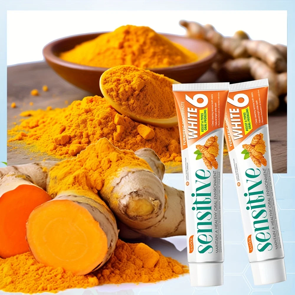 Turmeric Toothpaste for Fresh Breath, Deep Cleaning, and Whitening Teeth 100g thumbnail 5