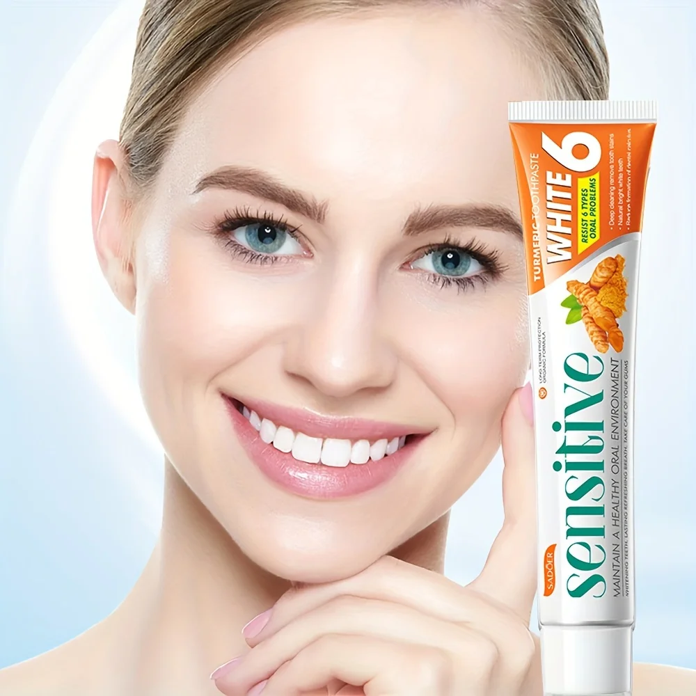 Turmeric Toothpaste for Fresh Breath, Deep Cleaning, and Whitening Teeth 100g thumbnail 6
