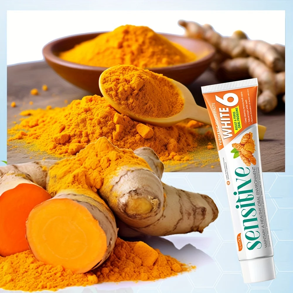 Turmeric Toothpaste for Fresh Breath, Deep Cleaning, and Whitening Teeth 100g thumbnail 3