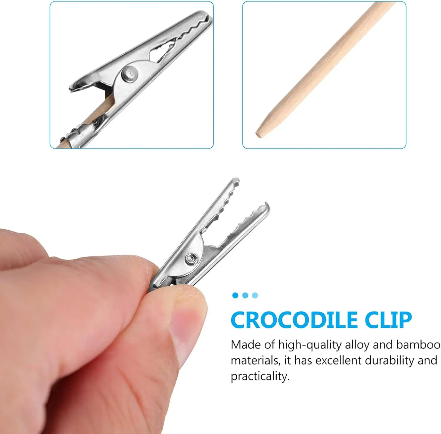 17/22.5cm Wood and Metal Detachable Painting Stand Alligator Clamp Models Building Crocodile Clip DIY Craft Model Painting Tools thumbnail 4