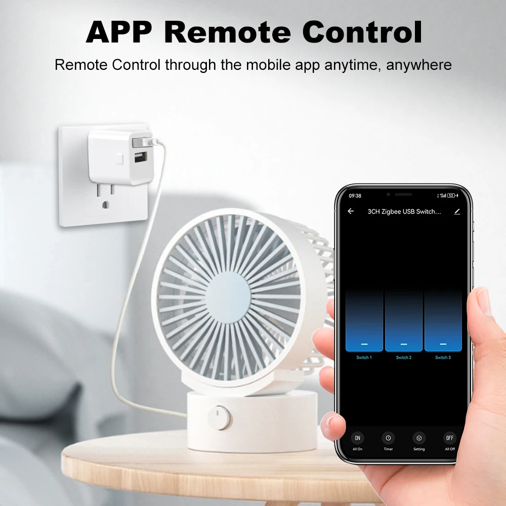 Zigbee USB Adaptor Smart USB Adapter Plug 1/2/3 Google Smart Life APP Timing DIY ON/OFF Controller Works With Alexa Google Home thumbnail 2