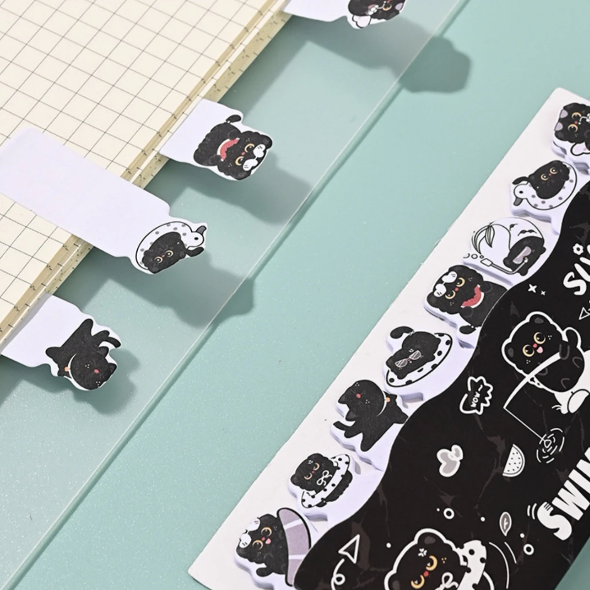 6 pcs/set Cartoon Cat Paw Stationery Set Gel Pen Correction Tape Memo Pad Ruler Learning Stationery Back To School Gift thumbnail 6