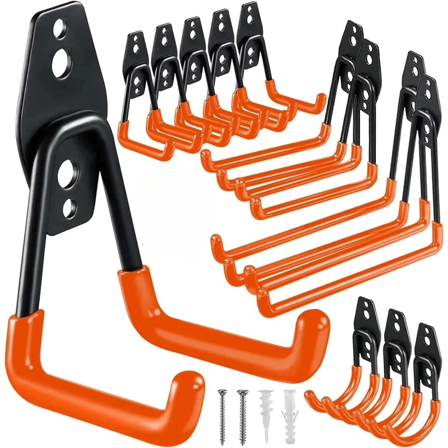 Heavy Duty Wall Mount Metal Hook Garage Organizer Bicycle Ladder Hanger Anti Slip Storage Hook For Garden Tools Home Workshop
