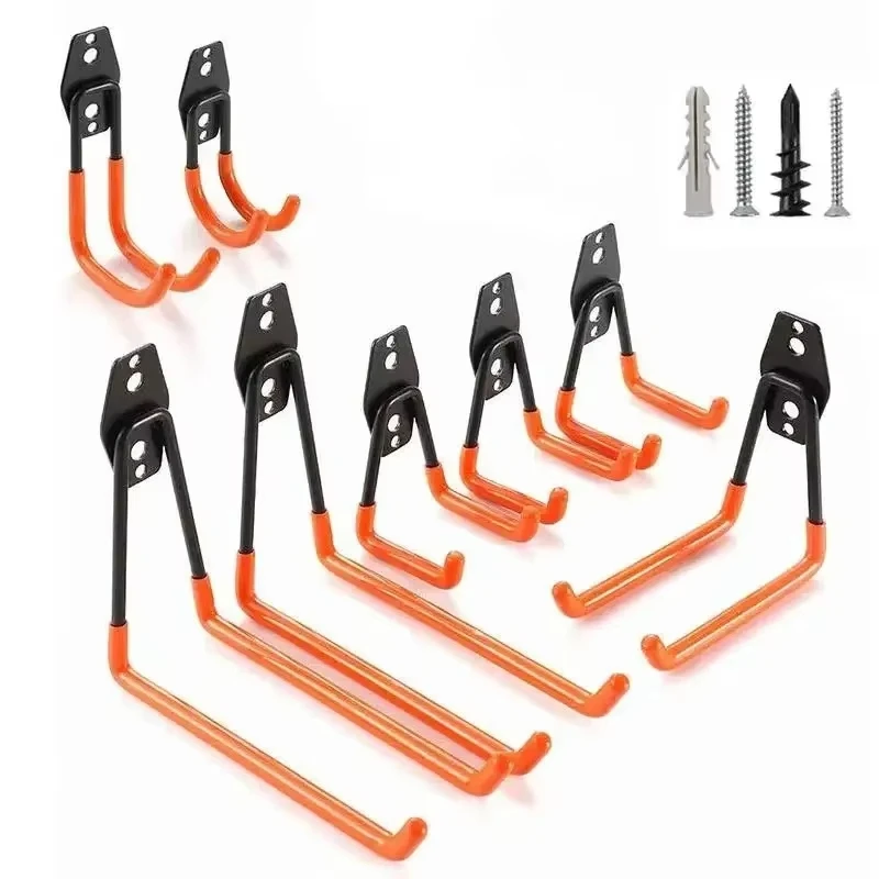 Heavy Duty Wall Mount Metal Hook Garage Organizer Bicycle Ladder Hanger Anti Slip Storage Hook For Garden Tools Home Workshop thumbnail 2