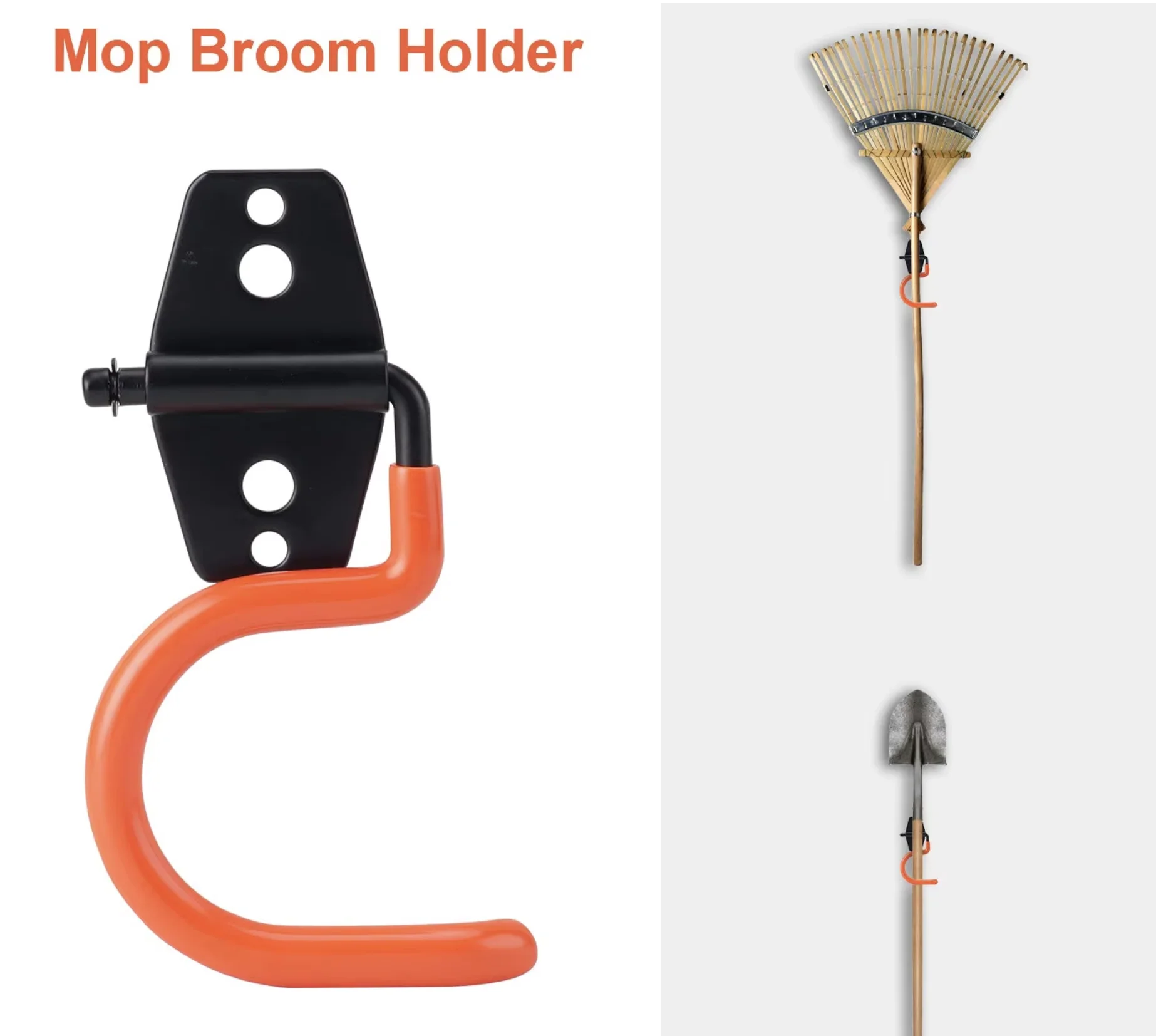 Heavy Duty Wall Mount Metal Hook Garage Organizer Bicycle Ladder Hanger Anti Slip Storage Hook For Garden Tools Home Workshop thumbnail 3