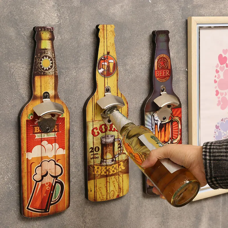 Creative Retro Style Bottle Opener Restaurant Wall Decoration Bar Barbecue Restaurant Personalized Wall Decoration Bottle Opener