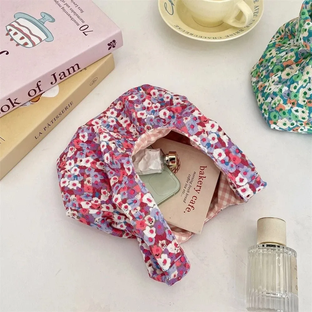 Fashion Japanese Style Floral Wrist Bag Casual Corduroy Printing Handbag Commuting Literary Small Item Pouch Travel thumbnail 4