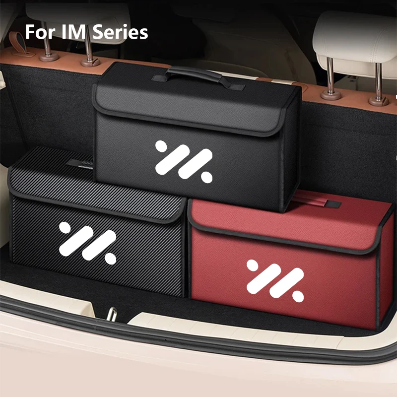 Car Leather Trunk Storage Box Foldable Carbon Fiber For IM LS7 L7 L6 LS6 IM6 IM5 LS9 2025 2026 Auto Organizer Bag Accessories thumbnail 6