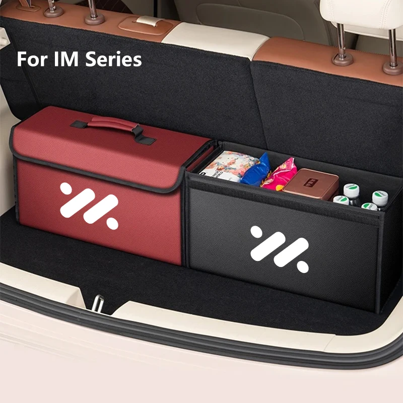 Car Leather Trunk Storage Box Foldable Carbon Fiber For IM LS7 L7 L6 LS6 IM6 IM5 LS9 2025 2026 Auto Organizer Bag Accessories thumbnail 5
