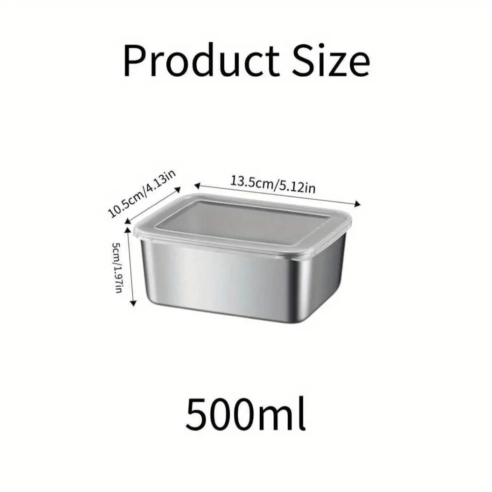 5pc Stainless Steel Food Storage Containers Set - Airtight BPA-Free Lunch Boxes for Meal Prep, Camping & Office, Dishwasher Safe thumbnail 3