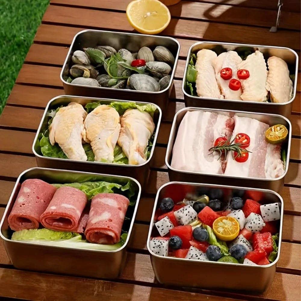 5pc Stainless Steel Food Storage Containers Set - Airtight BPA-Free Lunch Boxes for Meal Prep, Camping & Office, Dishwasher Safe thumbnail 4