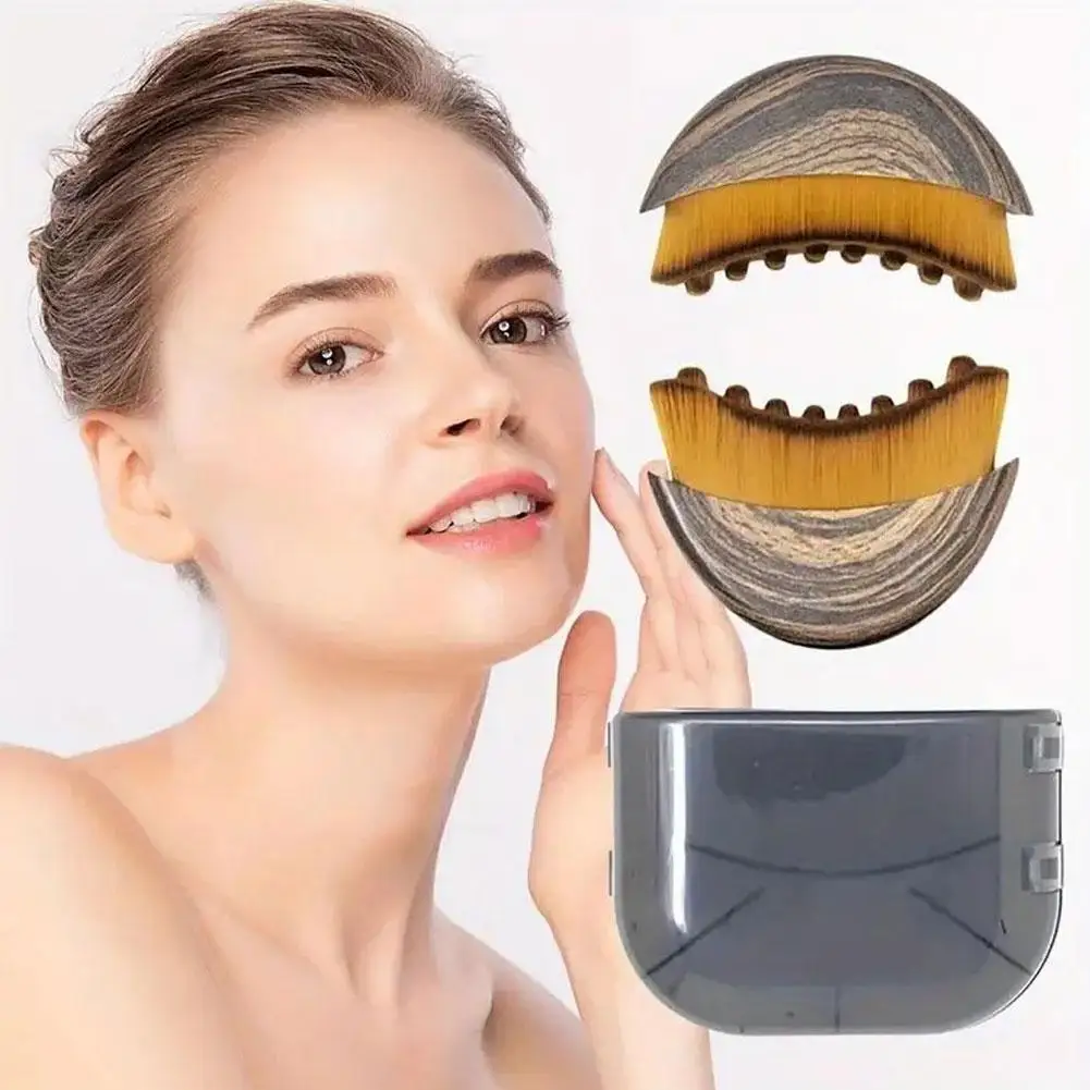 Dry Brushing Facial Contour Tool Combines Soft Bristles and Smooth Scraping Surface for Gentle Exfoliation and Calm Feel thumbnail 3