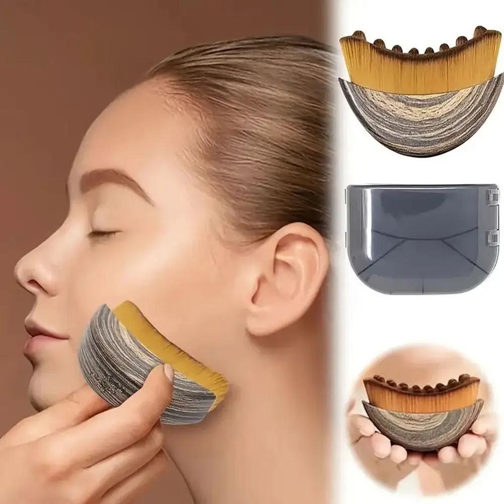 Dry Brushing Facial Contour Tool Combines Soft Bristles and Smooth Scraping Surface for Gentle Exfoliation and Calm Feel thumbnail 2