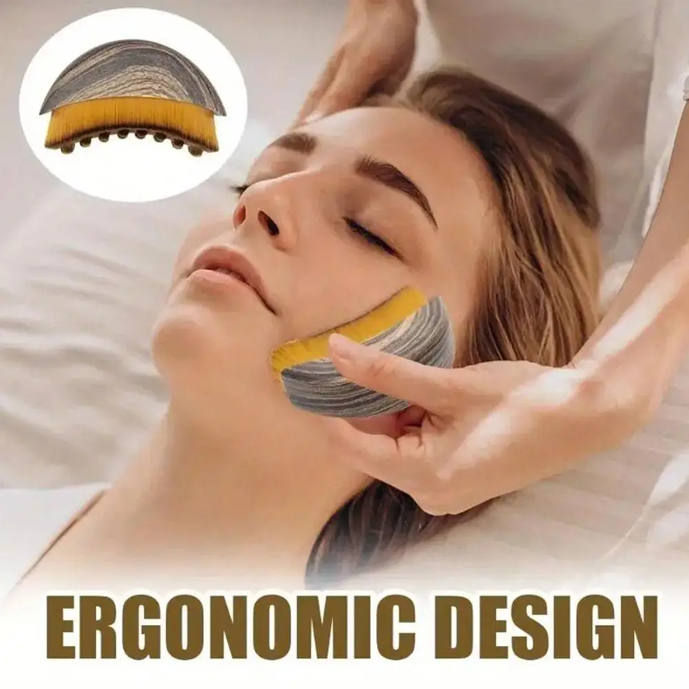 Dry Brushing Facial Contour Tool Combines Soft Bristles and Smooth Scraping Surface for Gentle Exfoliation and Calm Feel thumbnail 4
