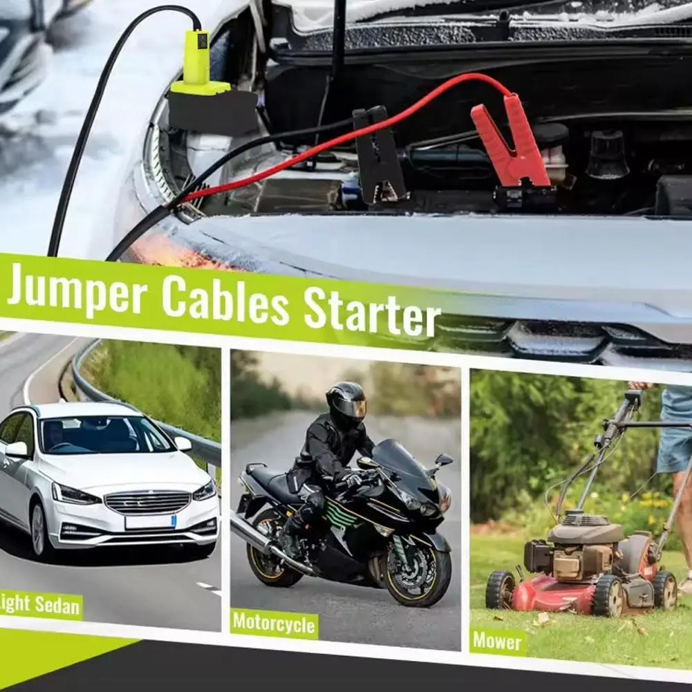 For Ryobi 18V Li-ion Battery Jumper Cables Jump 8AWG Auto Battery Accessories Cable Jump Starting Power Adapter thumbnail 2