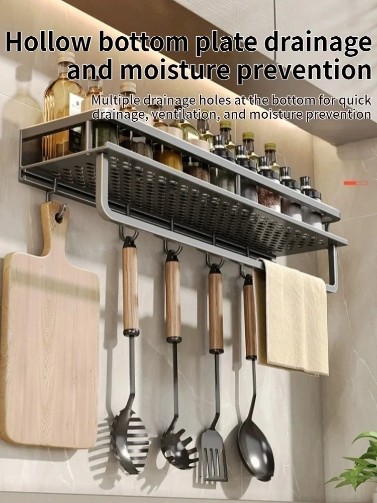 Multifunctional Seasoning Rack,Comprehensive For Household Use,Wall Mounted Kitchen Furniture Storage Rack thumbnail 6