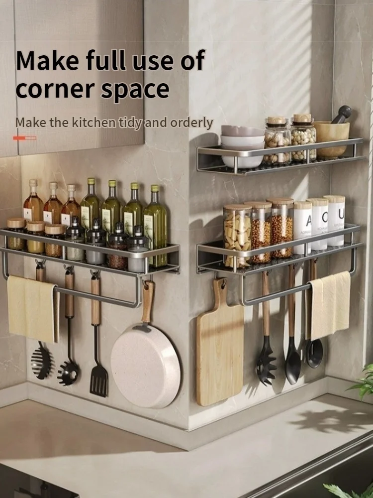 Multifunctional Seasoning Rack,Comprehensive For Household Use,Wall Mounted Kitchen Furniture Storage Rack thumbnail 4