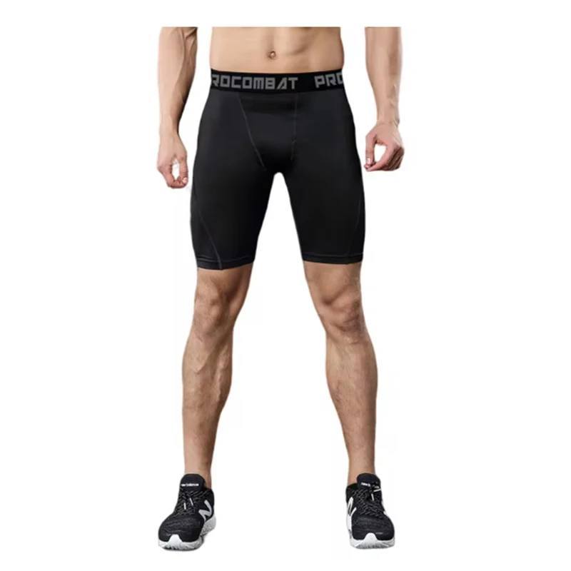 Men Bodybuilding Shorts Fitness Workout Inseam Gym Knickers Male Muscle Alive Elastic Compression Tights Skinny Leggins Hombre thumbnail 4