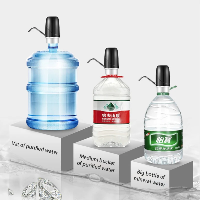 USB Charge Mini Barreled Electric Liquid Bottle Pump Automatic Portable Home Drinking Water Dispenser Drinking Pump Bottle thumbnail 5