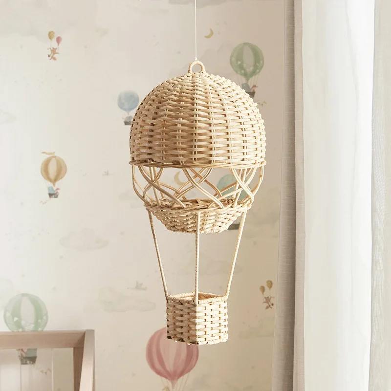 Nordic Style Children's Room Preschool Photography Agency Home Decor Items Hand-woven Rattan Hot Air Balloon thumbnail 4