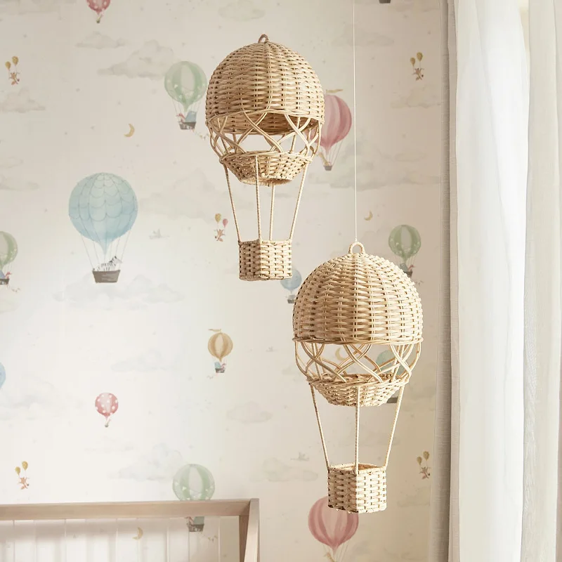Nordic Style Children's Room Preschool Photography Agency Home Decor Items Hand-woven Rattan Hot Air Balloon
