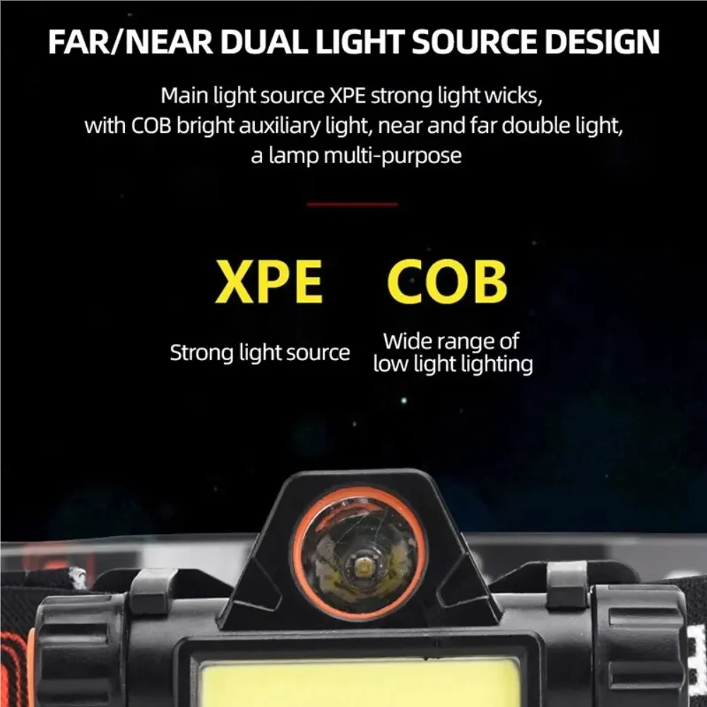 Rechargeable COB LED USB Headlamp Strong Magnetic Powerful Headlight Super Bright Waterproof Head Torch For Outdoor Fishing thumbnail 3