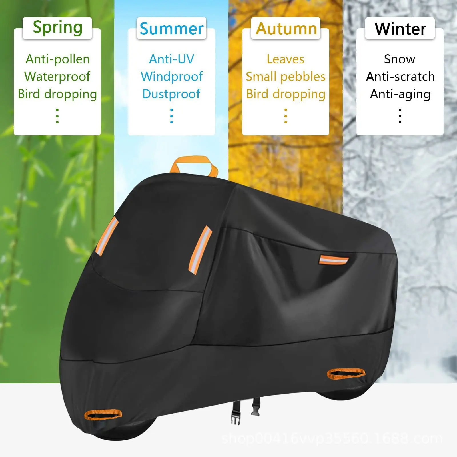 Motorcycle  Sun Snow Rain protection 210D Thickened Oxford Dustproof Cover With Built-In Anti-Theft Buckle Car Clothing Cover thumbnail 2