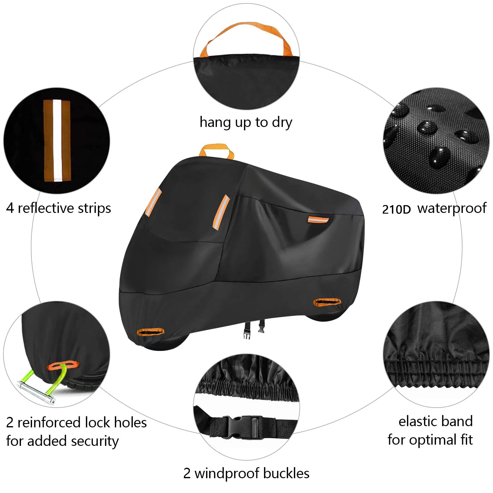 Motorcycle  Sun Snow Rain protection 210D Thickened Oxford Dustproof Cover With Built-In Anti-Theft Buckle Car Clothing Cover thumbnail 3