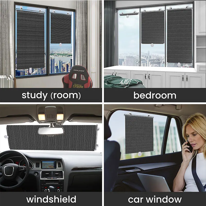 Roller Window Blinds Drill Blind Drilling Blackout Shutter Curtains Home Living Room Rolling Decor Garden Blackout Curtains thumbnail 4