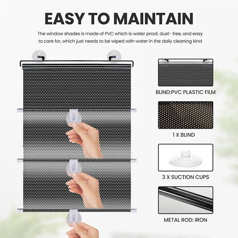 Roller Window Blinds Drill Blind Drilling Blackout Shutter Curtains Home Living Room Rolling Decor Garden Blackout Curtains thumbnail 3