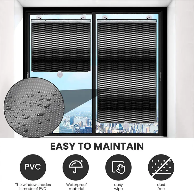Roller Window Blinds Drill Blind Drilling Blackout Shutter Curtains Home Living Room Rolling Decor Garden Blackout Curtains thumbnail 6