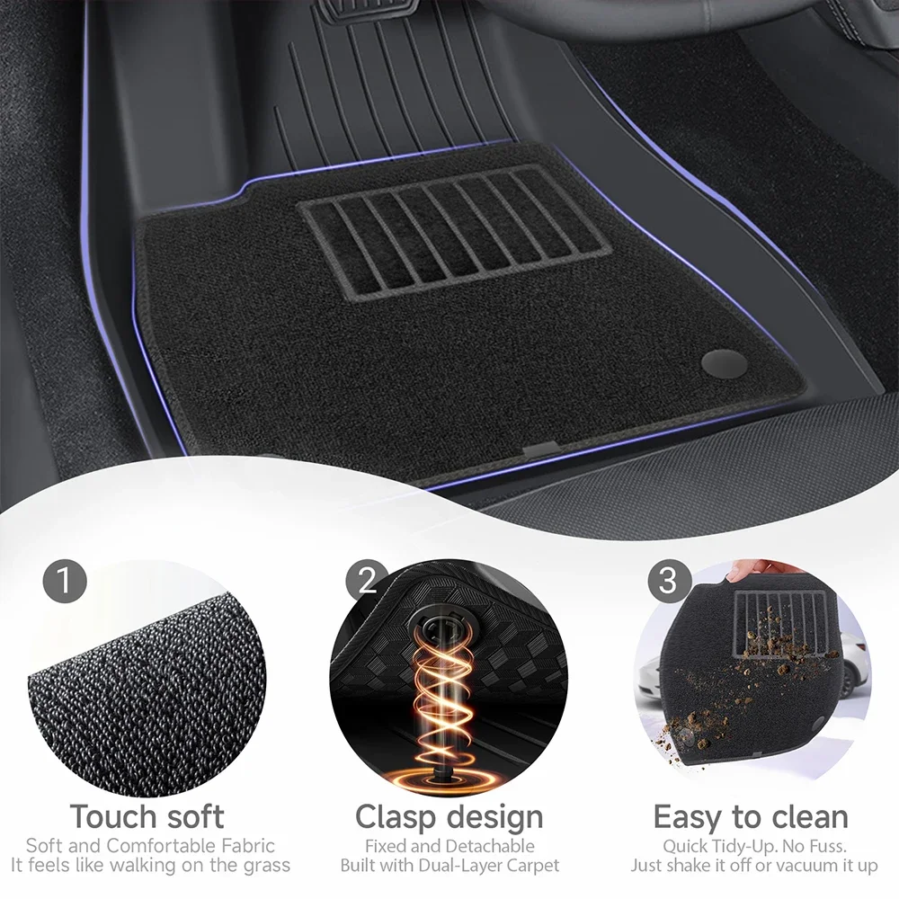 For Tesla Model 3 Highland Accessories TPE Floor Mat Cargo Liner Waterproof Trunk Mat for Tesla Model 3 Highland 2024-2026 thumbnail 3