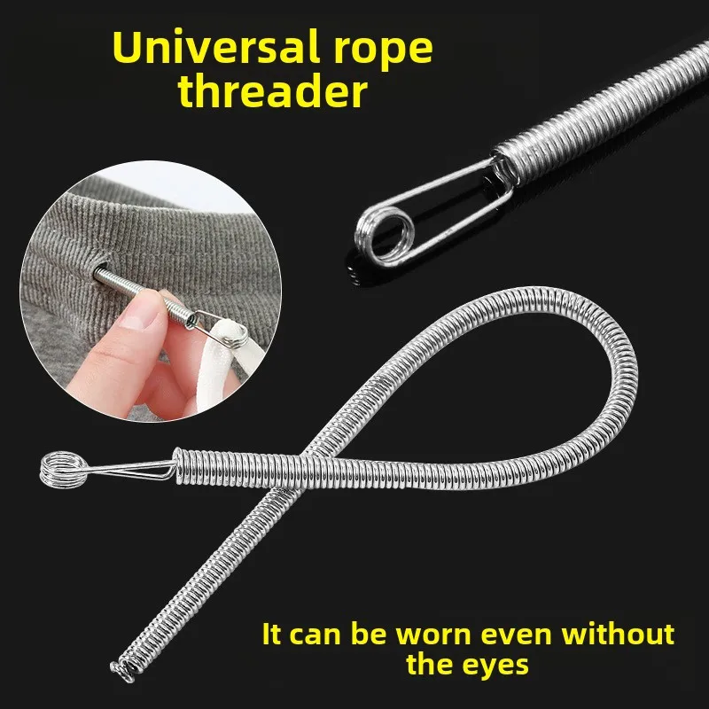 Bendable Spring Drawstring Threader Clip Pants Hoodies Elastic Band Lace Cord Flexible Drawstring Thread DIY Sewing Accessories thumbnail 2