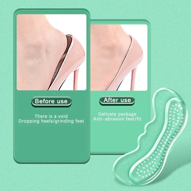 Anti-Wear Shoe Heel Pad Foot Pain Relief Inserts Silicone Gel Insoles for Shoes Women High Heel Liner Grips Protector Sticker thumbnail 2