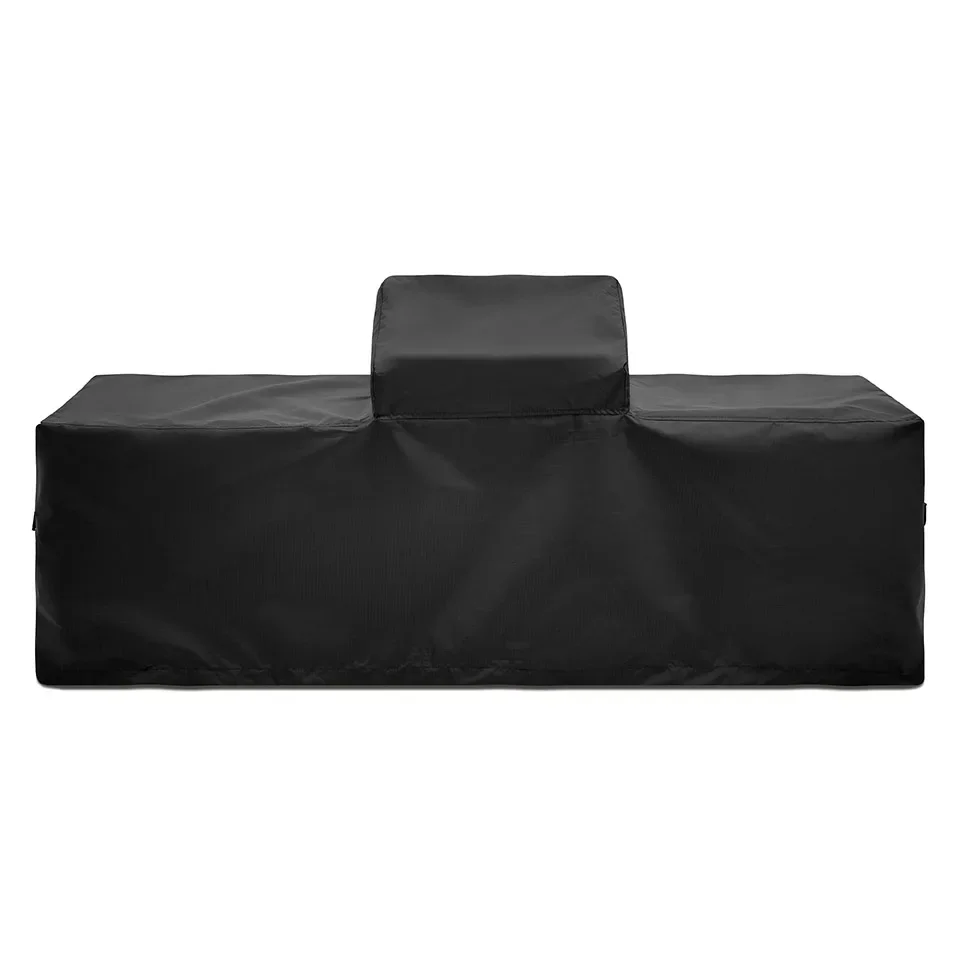 Customized size Outdoor Kitchen Cover Against Wall Design L-shaped Waterproof Sun BBQ Cover Garden Furniture Cover Heavy Duty thumbnail 4
