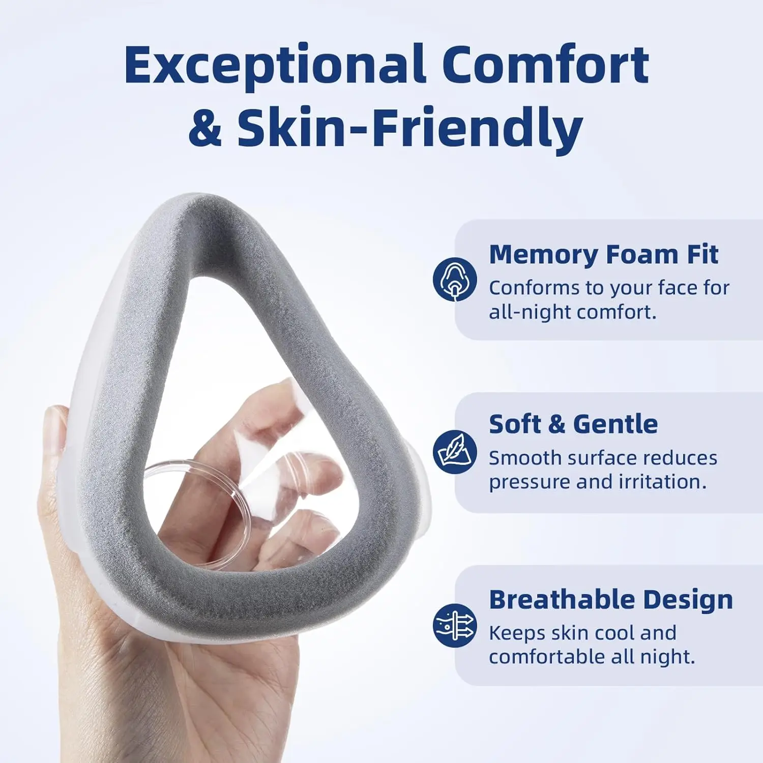 AirFit F20 breathing mask memory foam silicone pad, suitable for F20 style mask, comfortable and closely fitting, durable. thumbnail 6