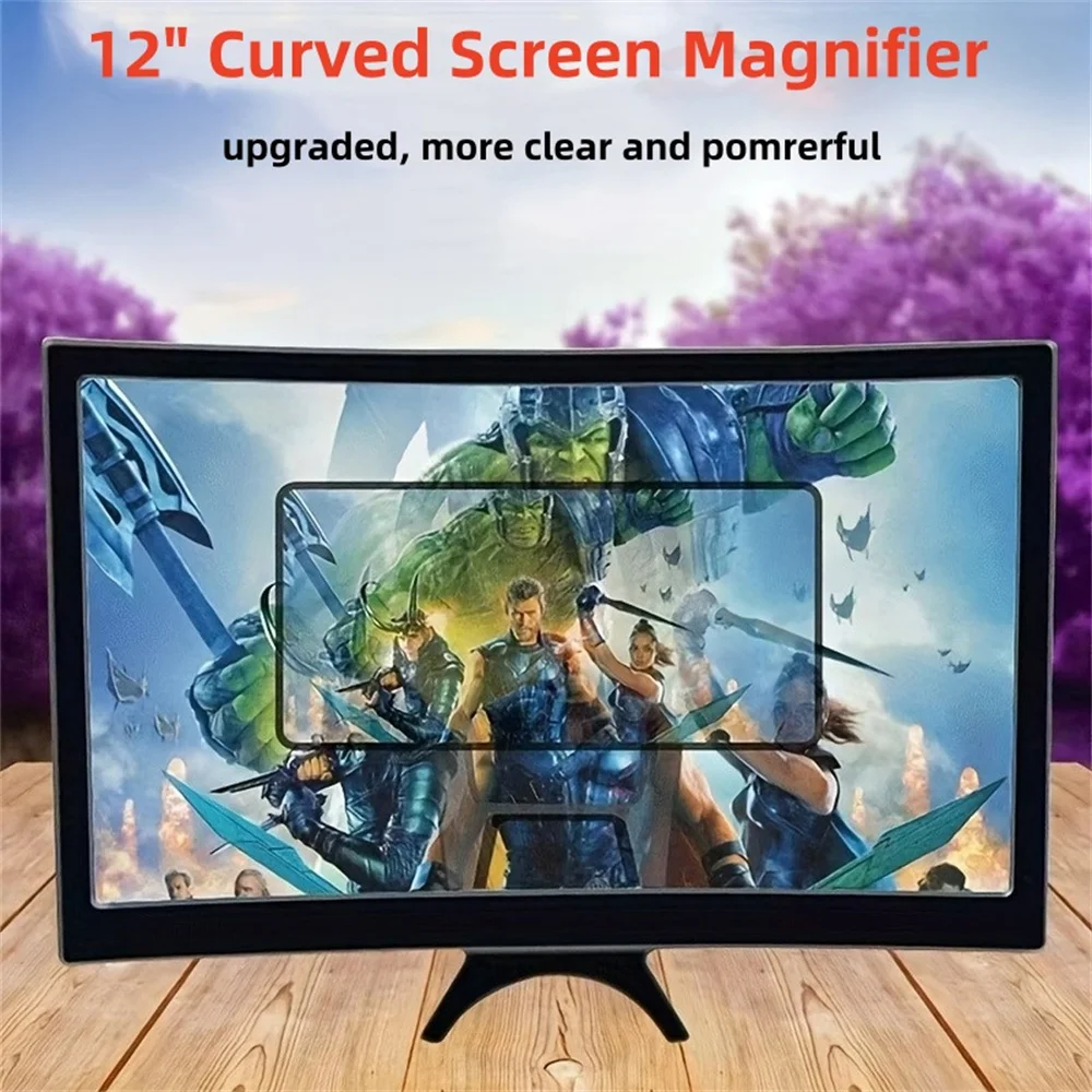 Screen Amplifier Mobile Phone Large Screen Amplifier Curved Screen Enlarged Screen Bracket Video Magnifier Holder Phone Holders thumbnail 2