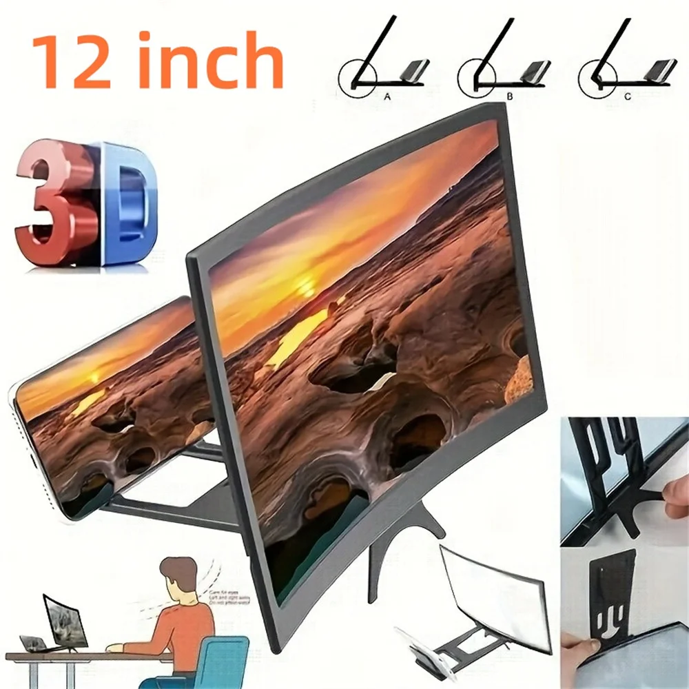 Screen Amplifier Mobile Phone Large Screen Amplifier Curved Screen Enlarged Screen Bracket Video Magnifier Holder Phone Holders thumbnail 3