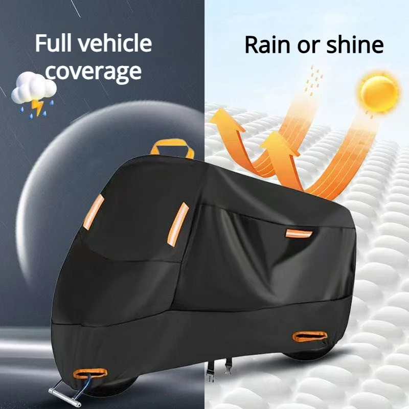 NEW Motorcycle Cover Outdoor Waterproof Tarpaulin Thickened Polyester UV Protective Cover for Motorcycle Scooters thumbnail 3