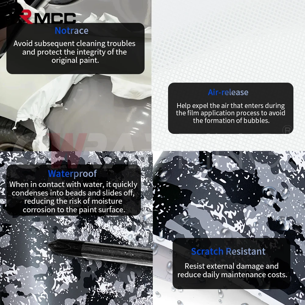 Motorcycle Stickers for Car Black Camouflage Film Grey Camouflage Vinyl Wrap Waterproof Camo Wrapping Foil Body Covering Sticker thumbnail 3