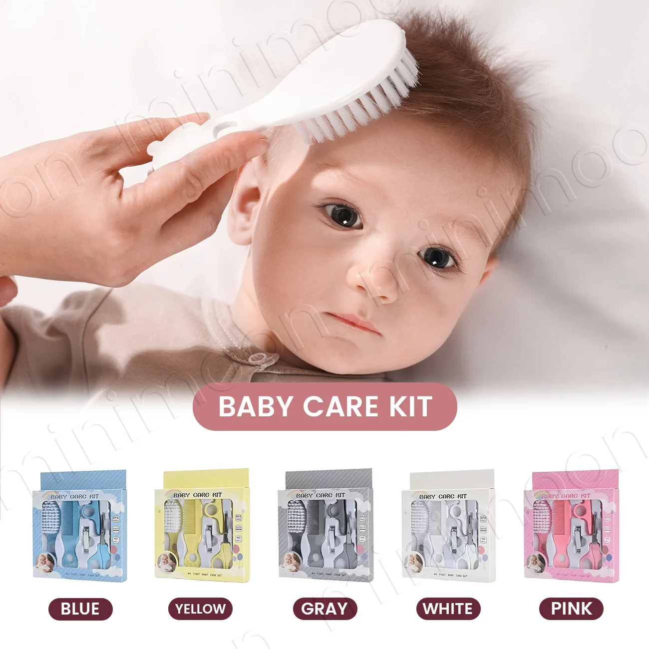 6-Piece Baby Grooming Kit & Hygiene Set, Safe Nail Clippers & Hair Brush Kit for Infant and Toddler Care thumbnail 6
