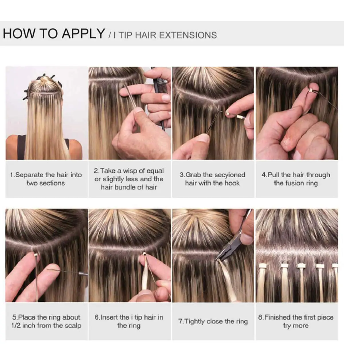 Micro Ring Hair Extensions Kit 500 Pcs with Beads Plier Hook Needle Pulling Loop Alligator Clips Comb for Hairdressing thumbnail 5