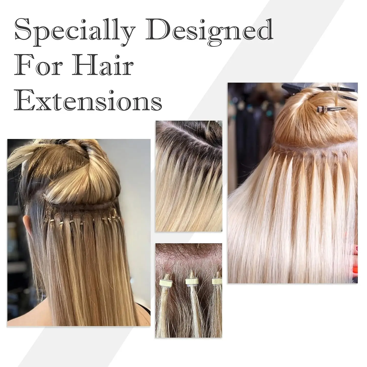 Micro Ring Hair Extensions Kit 500 Pcs with Beads Plier Hook Needle Pulling Loop Alligator Clips Comb for Hairdressing thumbnail 6