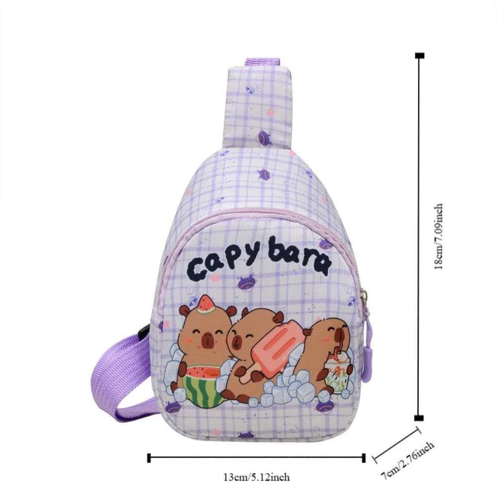 Cute Capybara Shoulder Bag Cartoon Animal Lightweight Chest Bag Nylon Coin Purse For thumbnail 6