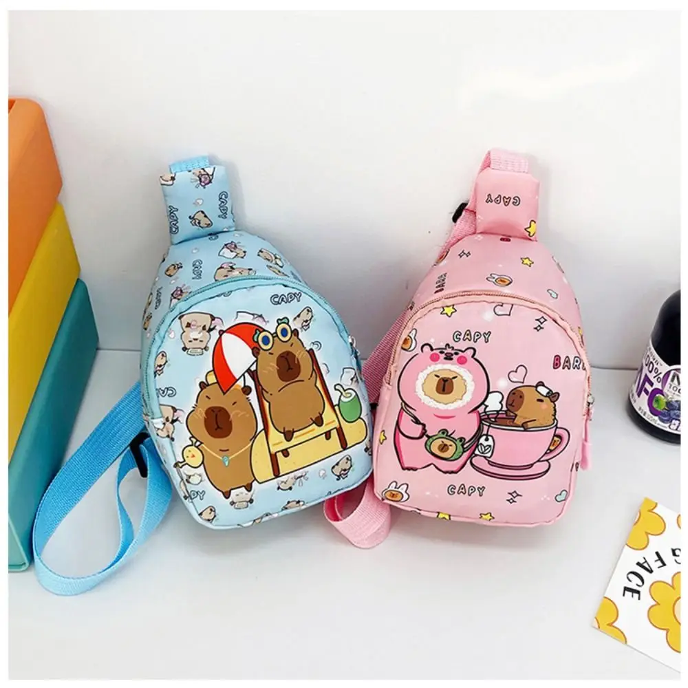 Cute Capybara Shoulder Bag Cartoon Animal Lightweight Chest Bag Nylon Coin Purse For thumbnail 2