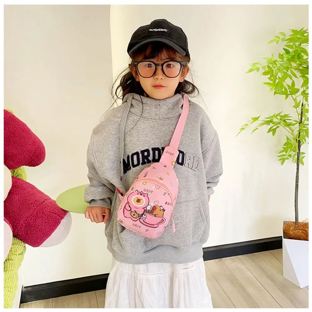 Cute Capybara Shoulder Bag Cartoon Animal Lightweight Chest Bag Nylon Coin Purse For thumbnail 3