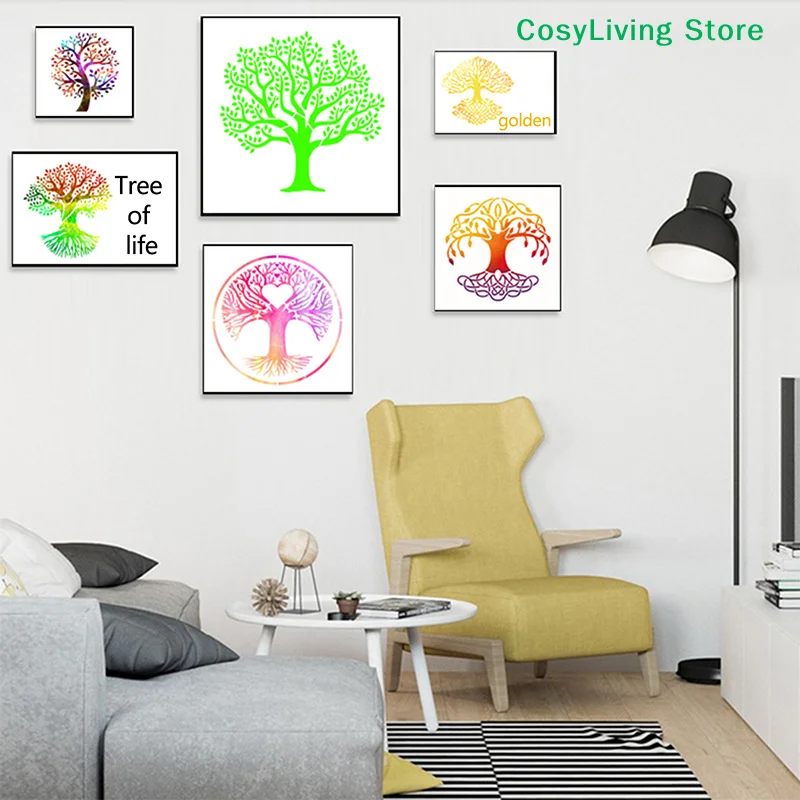 12Pcs Reusable Tree Stencils Set Tree Of Life Stencil Wood Airbrush Drawing Templates Crafts Drawing Stencils For Painting On thumbnail 3