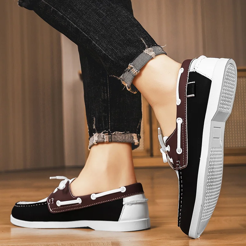 Men Loafers Design Boat Shoes PU Leather High Quality Comfortable Slip-On Soft Flat Versatile Trendy Driving Shoes Moccasins thumbnail 4
