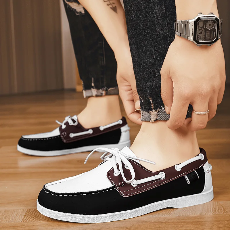 Men Loafers Design Boat Shoes PU Leather High Quality Comfortable Slip-On Soft Flat Versatile Trendy Driving Shoes Moccasins thumbnail 3