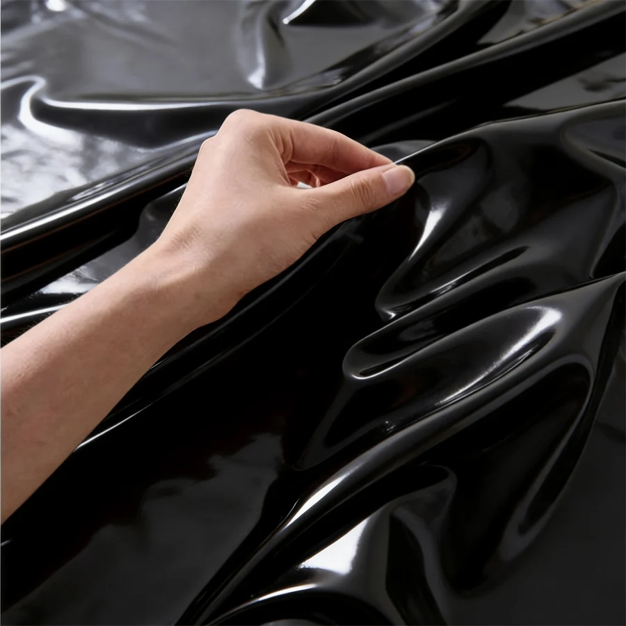 High Quality Pure Black PVC Waterproof Bed Cover Anti Fouling and Easy To Clean Household Bedding Protective Cover thumbnail 3